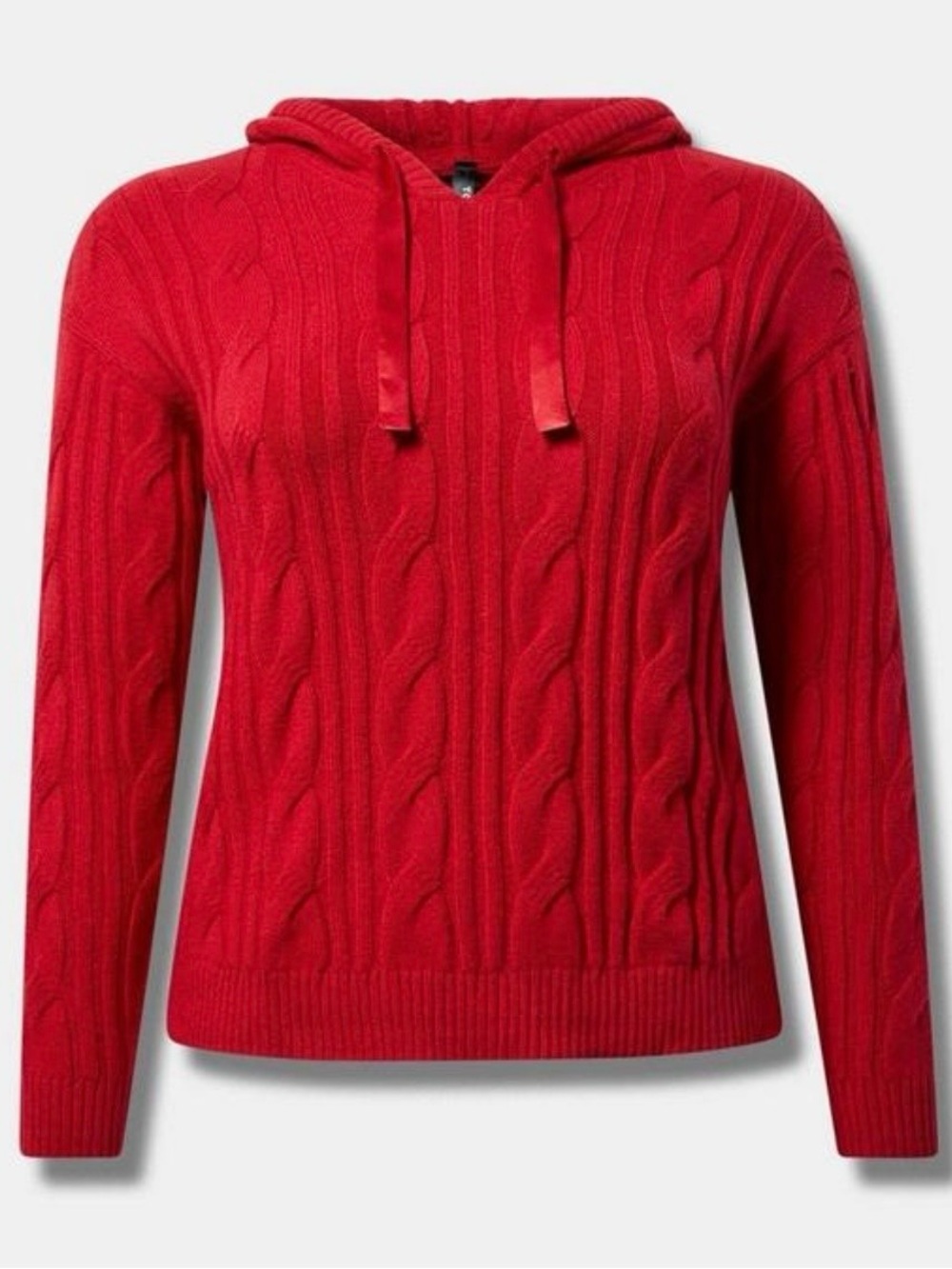 Torrid Red Cable-Knit lounge Hoodie Sweater size 2 18-20